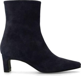 Manfield suède enkellaarzen donkerblauw