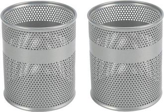 OEM Portal&aacute;pices De Malla Para Escritorio, Ideal Para Organizar Brochas De Maquillaje Y Material De Oficina - Paquete De 2 - Plateado
