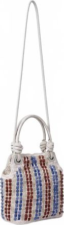 Veronica Beard Womens Small Beaded Slouch Bag In Off White Multi
