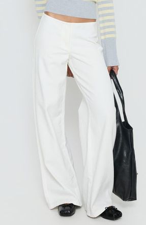 Princess Polly Hereos Mid Rise Baggy Wide Leg Jeans in White at Nordstrom, Size 12