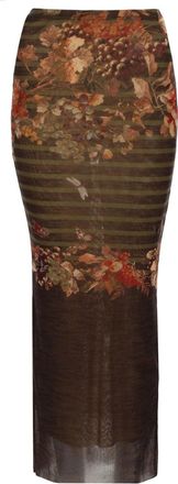 Jean Paul Gaultier Long Skirt With Mariniere Grape Print