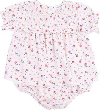 Angel Dear Joli Rosette Print Skirted Bodysuit in Pink at Nordstrom, Size 18-24M