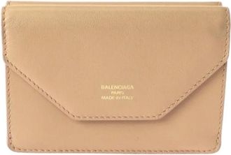 Balenciaga Pre-owned Wallets, female, Beige, Size: ONE SIZE Pre-owned Leather Wallet
