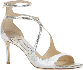 Jimmy Choo London Womens Sandals Azia Champagne Metallic Leather Buffalo