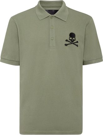 Philipp Plein Pique Polo Shirt SS Skull&Bones - Heren - Polos - Groen - XS - Katoen - Tops