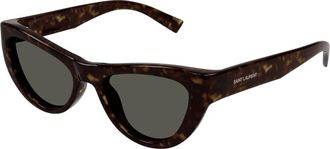 Saint Laurent SL 676 Zonnebril - Dames - Zonnebrillen - Bruin - 53 MM - Nylon - Accessoires