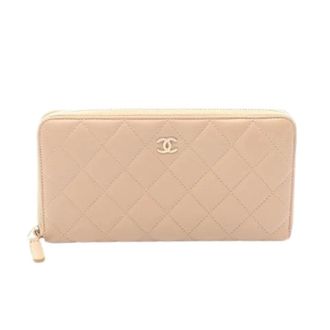 Chanel Pre-owned Wallets, female, Beige, Size: ONE SIZE Pre-owned Long wallet (bi-fold)