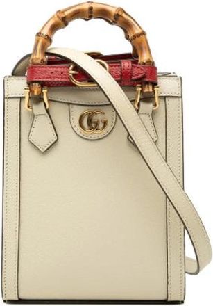Gucci Pre-owned Diana Mini Bag - Dames - Vintage Mini Tas - Wit - ONE Size - Leer - Vintage
