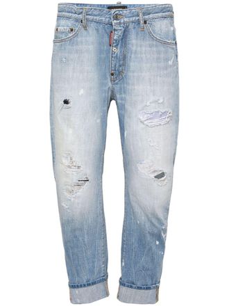 Dsquared2 distressed-effect straight-leg jeans - Blue