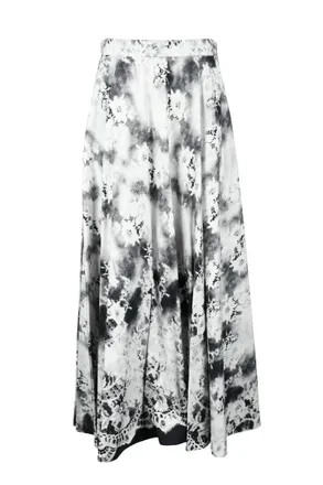 Msgm Long Skirt - White/Black