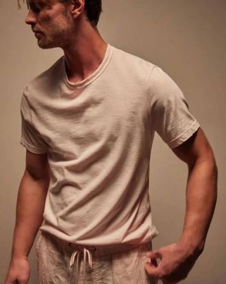 James Perse Short Sleeve Crew Top In Zephyr Pigment