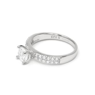 Luxenter ring in 925 sterling zilver en briljant zirkonia, afgewerkt in rhodium - Anwi