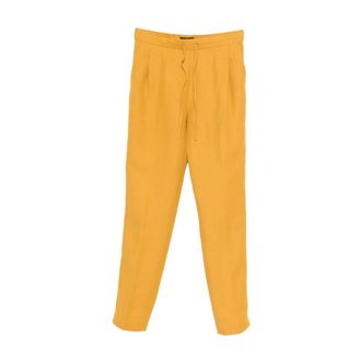 Fabiana Filippi Slim-fit Trousers, female, Yellow, Size: XS Viscose Linen Pants