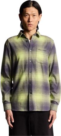 Lyle & Scott Overhemden, Heren, Veelkleurig, XL, LS Geweven Shirts Ombre Check Flanellen Shirt