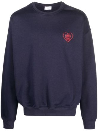 Family Fir$t Milano logo-embroidered cotton sweatshirt - men - Cotton - S - Blue