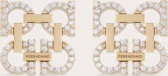 Ferragamo Donna Orecchini Four Gancini con cristalli Oro