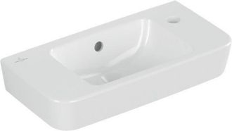 Villeroy & Boch O.novo - Lavamanos Compact, 50x25 Cm, Con Rebosadero, 1 Orificio Para El Grifo A La Derecha, Blanco Alpino 4342r501