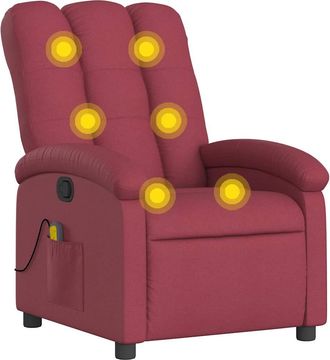 vidaXL Vidaxl - Sill&oacute;n De Masaje Reclinable De Tela Color Vino Tinto