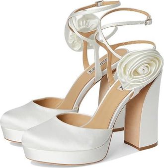 Badgley Mischka Janessa High Womens Heels Soft White : 8.5 M, Leather