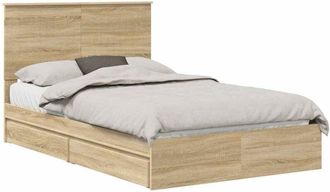 vidaXL Cama Con Almacenamiento Con Cabecera Roble Sonoma 120 X 200 Cm Vidaxl