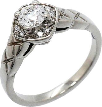 Chanel Platinum 950 Band Ring (Pre-Owned)