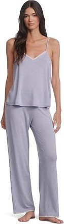 Eberjey Frida Cami and Pants PJ Set Womens Pajama Sets Lavender Dusk/Ivory : MD, Modal/Spandex/Tencel
