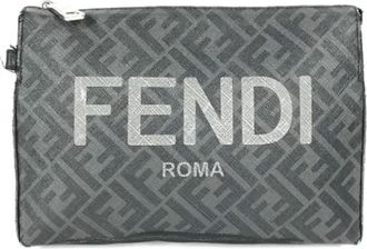 Fendi Pre-owned Zucca Clutch bag - unisex - Vintage Tassen - Zwart - ONE Size - Leer - Vintage
