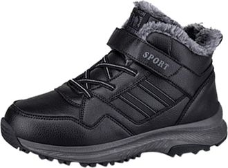 Generic Winter Warm Fashion Casual Sneakers for Women Outdoor Thickened Sole Comfortable Walking Footwear with Durable Design (Black, 7.5)