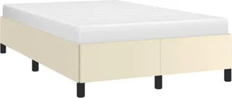 vidaXL Estructura De Cama Sin Colch&oacute;n Cuero Sint&eacute;tico Crema 120x200 Cm Vidaxl