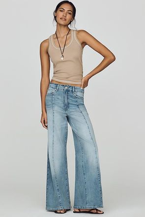 Good American Good Waist High-Rise Palazzo Wide-Leg Jeans