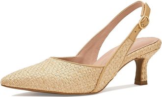 Johnston & Murphy Lindsey Slingback Womens Wedge Shoes Natural : 6.5 M, Leather/Synthetic