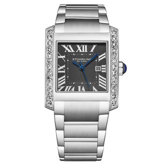 St&uuml;hrling &Eacute;lan 4088 Womens Quartz 38mm - Black & Silver Stainless Steel - One Size