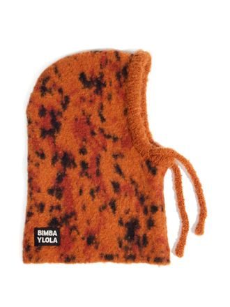 Bimba & Lola Carmine lynx knit balaclava - women - Polyester - M - Orange