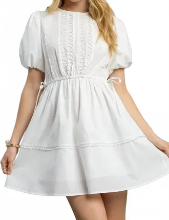 She + Sky Janet Lace Mini Dress In White