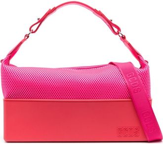 GCDS medium Matilda mesh tote bag - unisex - Viscose/Calf Leather/Polyester - One Size - Pink