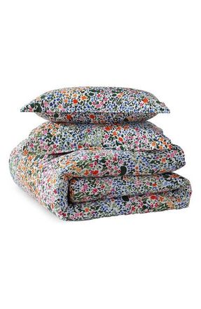Marimekko Rantaniitty Cotton Duvet Cover & Shams Set in Light /Medium Orange at Nordstrom, Size Full