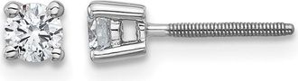 Diamond2Deal 14k Yellow Gold 1/3 ct Round Lab Grown Diamond Stud Earrings Screw Back VS Clarity, D-E Color