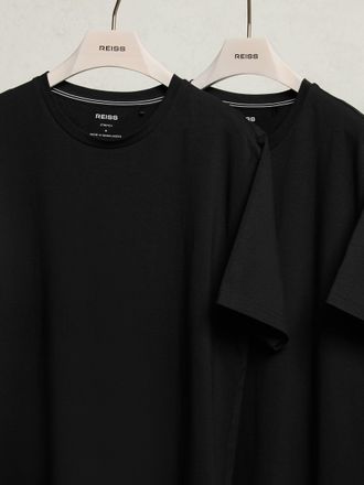 Reiss Black Stretch-cotton Slim-fit T-shirts 2 Pack, Xxl