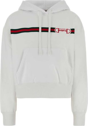 Gucci White Logo Full Sleeves Hoodie