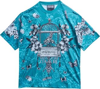 Versace Jeans Couture T-Shirt Cabinet de Curiosit&egrave; - Heren - T-shirts - Groen - S - Katoen - Tops