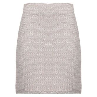 Fabiana Filippi Sequin-Embellished Mini Skirt - Dames - Rokken - Beige - Maat: 2XS Linnen