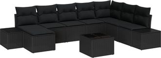vidaXL Garden Sofa Set 9 pcs 319 x 209 x 85 cm Poly rattan Vidaxl