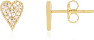 The Lovery Diamond Pave Heart Stud Earrings