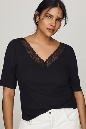 Maeve V-Neck Henley T-Shirt Top