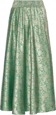 Karmamia Womens Savannah Skirt In Emerald Gold Jacquered