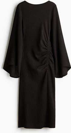 H&M Trumpet-sleeved Jersey Dress in Dark Brown at Nordstrom, Size Xx-Small