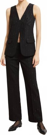 ottod'Ame Pinstripes Straight Trousers In Black