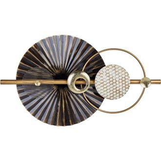 Beliani Decoraci&oacute;n De Pared De Metal Negro Dorado Blanco 103 X 59 Cm Geom&eacute;trico Ruthenium