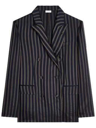 Dries Van Noten Balto Cupro Vertical Stripes Blazer