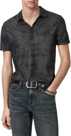 John Varvatos Olivari Slub Cotton Piqu&eacute; Polo in Black at Nordstrom, Size Xx-Large
